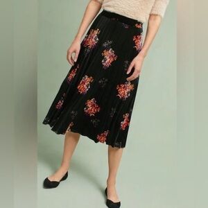 Anthropologie Velvet Midi Skirt